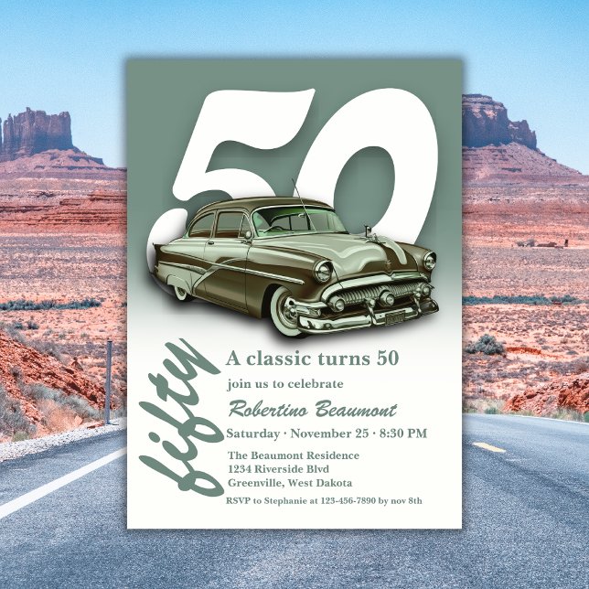 Convite Carro Verde Clássico Completa 50 Anos (Criador carregado)