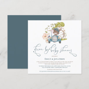 Convite Carro vintage Turquoise Cat Boy por Chá de fraldas