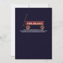 Carroça vermelha retrô da ilha de Fire Island prai