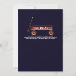 Convite Carroça vermelha retrô da ilha de Fire Island prai