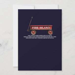 Convite Carroça vermelha retrô da ilha de Fire Island prai