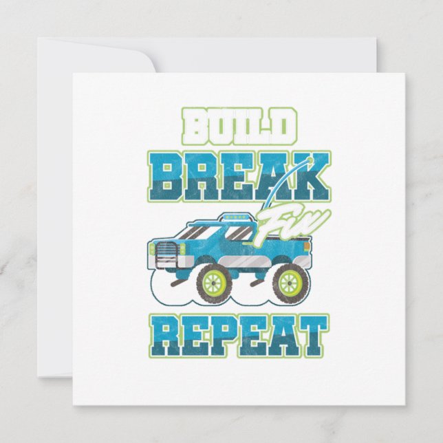 Convite Carros Controlados por Rádio Mecânico de RC Constr (Frente)