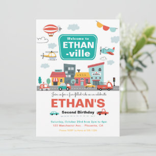 Convite Carros e Caminhões - festa de aniversário de trans