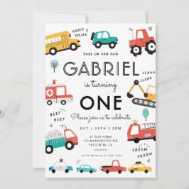 Convite Carros e Caminhões - festa de aniversário de trans