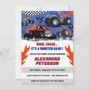 Convite Carros e caminhões gravidez bebê Acidente aéreo