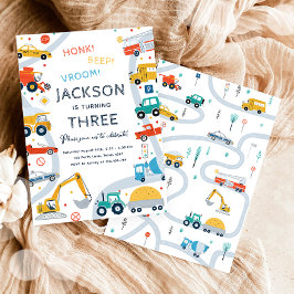 Convite Carros e Garotos de Caminhão da Cidade de Transpor