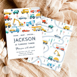 Convite Carros e Garotos de Caminhão da Cidade de Transpor