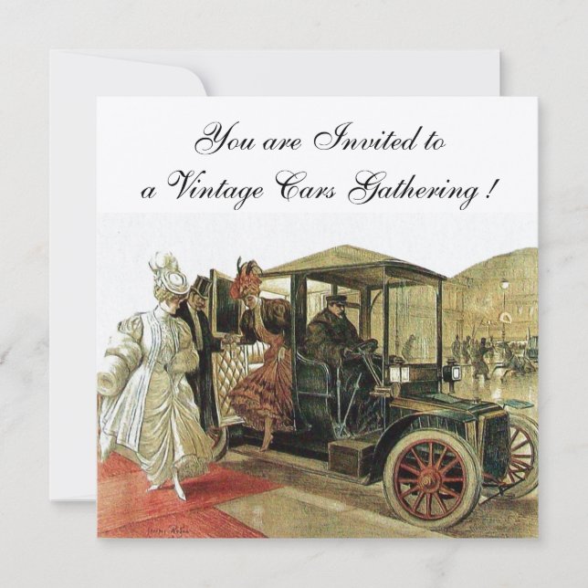 Convite CARROS VINTAGE, RESTAURAÇÃO AUTOMÁTICA Champanhe B (Frente)