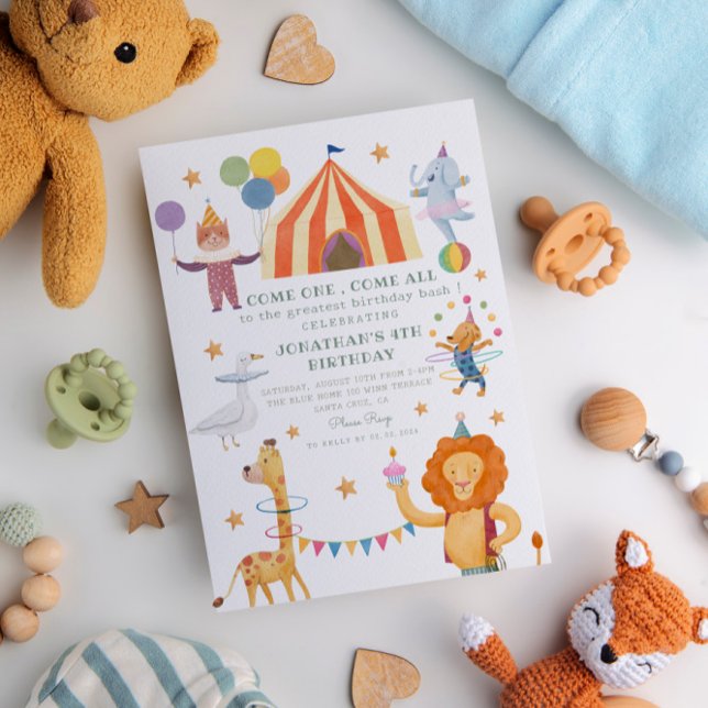 Convite Carrossel Circus Color Carnival Aniversário (Criador carregado)