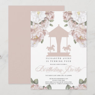Convite Carrossel Floral Pink