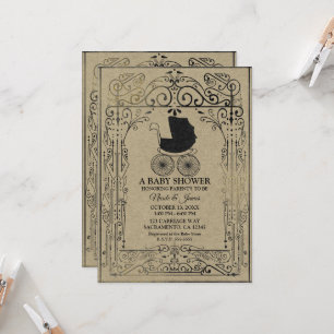 Convite Carruagem de Deco Vintage da Moda Antiga