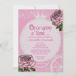 Convite Carruagem de Princesa de Conto de Fadas & Rosas Co