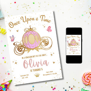 Convite Carruagem de Princesa para Dia Mágico de Aniversár