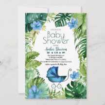 Carruagem de selva tropical azul para Chá de frald