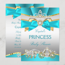 Carruagem para Chá de Bebê Princesa Azul Turquesa