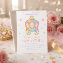 Carruagem Princesa Arco-íris Pastel Quinceañera