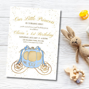 Convite Carruagem Real da Princesa no 1º Aniversário