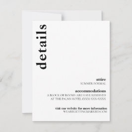 Convite Carson Modern Wedn Details Card