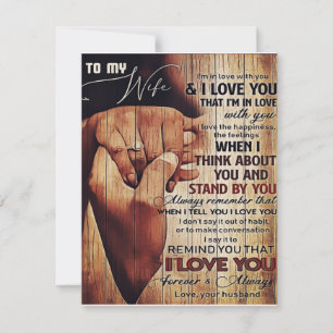 Convite Carta Adorável Para a Esposa, Presente Encantador,