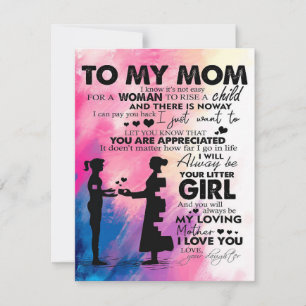 Convite Carta Adorável Para a Mamãe Presente Encantador
