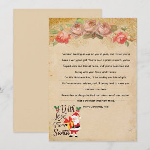 Convite Carta Antiga do Papai Noel para um Bebê Fofo