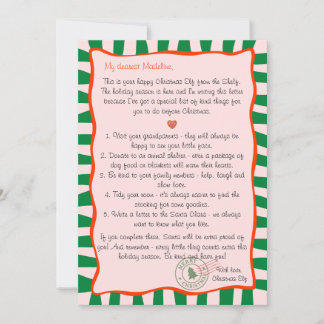 Convite Carta da Lista de Tarefas do Elfo de Natal do Polo