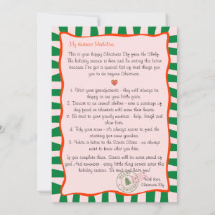 Convite Carta da Lista de Tarefas do Elfo de Natal do Polo