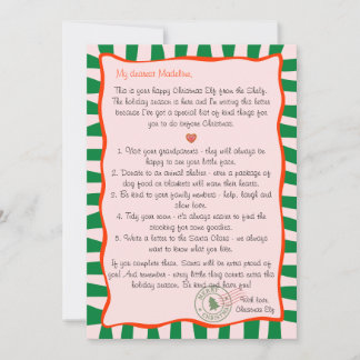 Convite Carta da Lista de Tarefas do Elfo de Natal do Polo