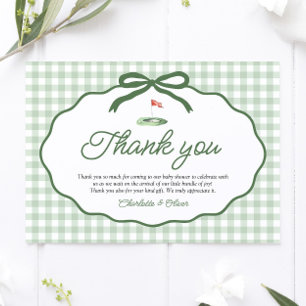 Convite Carta de agradecimento Sage Green Golf Novo no Clu