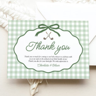 Convite Carta de agradecimento Sage Green Golf Novo no Clu