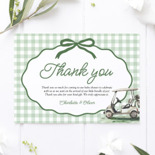 Convite Carta de agradecimento Sage Green Golf Novo no Clu