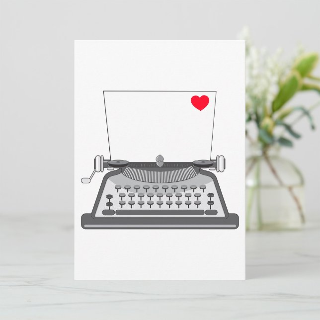 Convite Carta de Amor de Máquina de Escrever Antiga (Criador carregado)