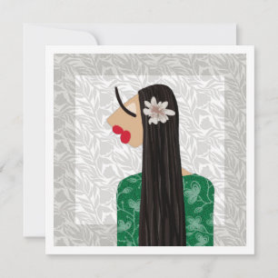 Convite Carta de Arte de Ilustração de Moda Trendy Girl 1b