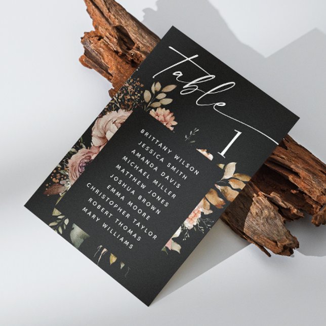 Convite Carta de Assentos de Casamento Boho de Outono | Ca (Criador carregado)