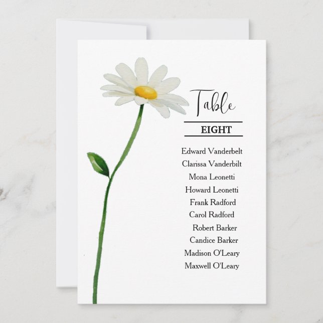 Convite Carta de assentos para mesa de casamento elegante  (Frente)