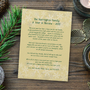 Convite Carta de Atualização da Família de Natal Flocos de