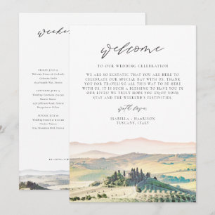Convite Carta de Boas-Vindas ao Destino da TOSCANA Cronolo