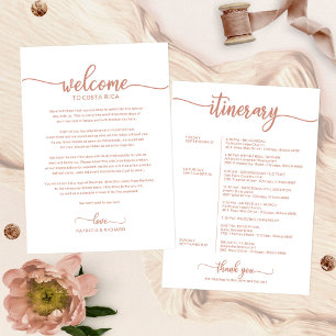 Convite Carta de Boas-Vindas ao Fim de Semana de Casamento