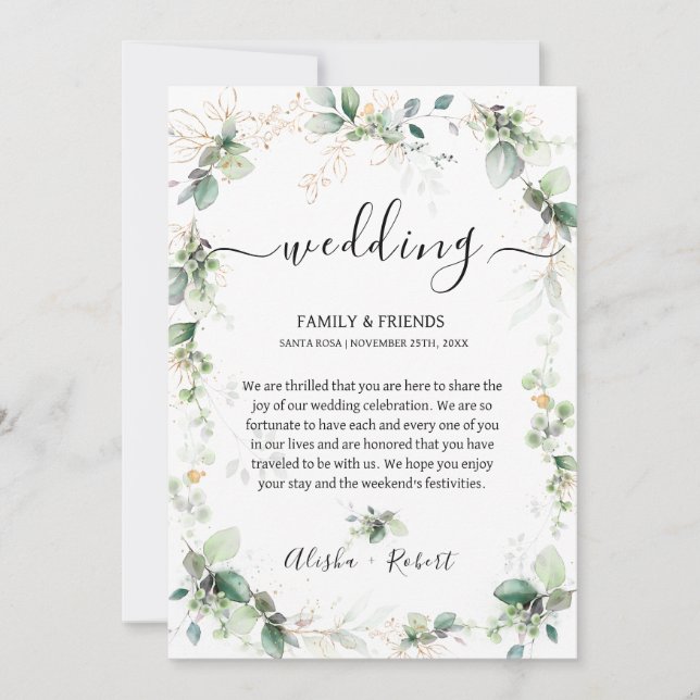 Convite Carta de Boas-vindas da Floresta Verde Itinerário (Frente)