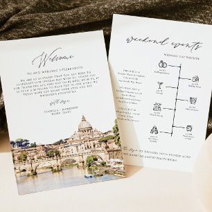 Convite Carta de Boas-Vindas da Silhueta de Roma Linha do
