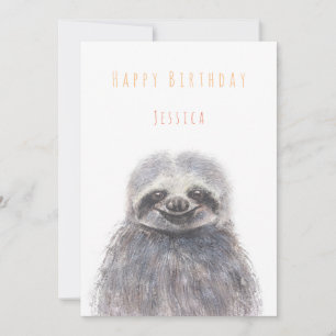 Convite carta de boas-vindas de aniversário da sloth Happ