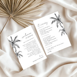 Convite Carta de Boas-Vindas de Casamento com Coqueiro Iti