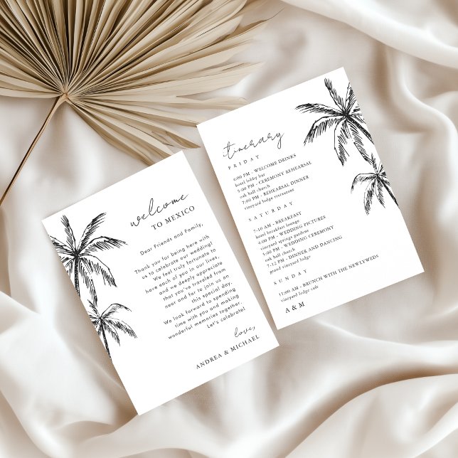 Convite Carta de Boas-Vindas de Casamento com Coqueiro Iti (Criador carregado)