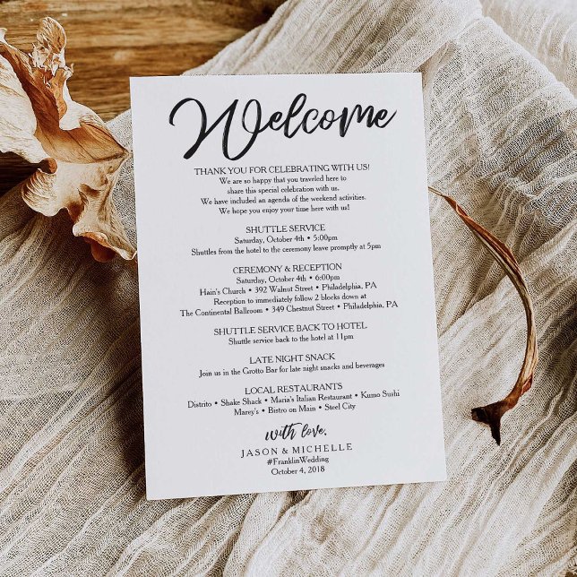 Convite Carta de Boas-Vindas de Casamento - Modelo de Saco (Criador carregado)