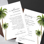 Convite Carta de Boas-vindas de Destino Carta Itinerária<br><div class="desc">Bem-vindos aos seus hóspedes e informem-nos sobre as próximas atividades com este cartão de destino de praia tropical, com palmeiras de aquarela e detalhes editáveis. Personalize-o com facilidade utilizando as opções "personalizar" e "editar usando a ferramenta design". ***PRE - PURCHASE DESIGN SOLICITAÇÕES APENAS** Se você não fez uma compra e...</div>