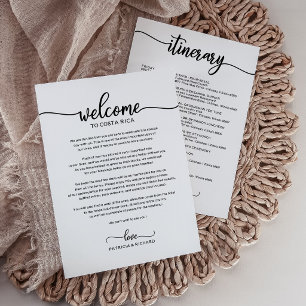 Convite Carta de Boas-Vindas e Itinerário de Casamento Min