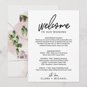 Convite Carta de Boas-Vindas e Mapa com Caligrafia Caprich