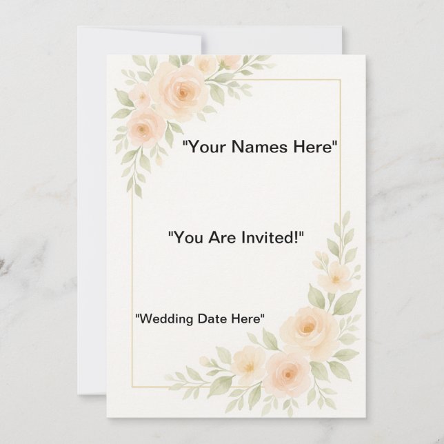 Convite Carta de Casamento Minimalista (Frente)