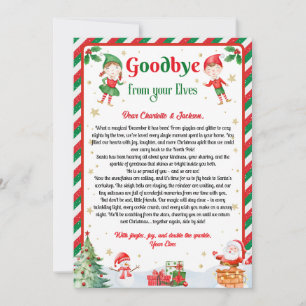 Convite Carta de Despedida do Elfo Adeus do Elfo Natal