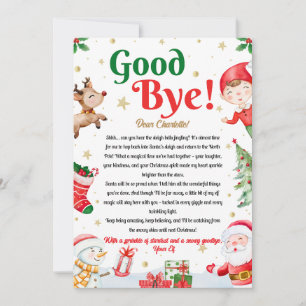 Convite Carta de Despedida do Elfo Adeus do Elfo Natal